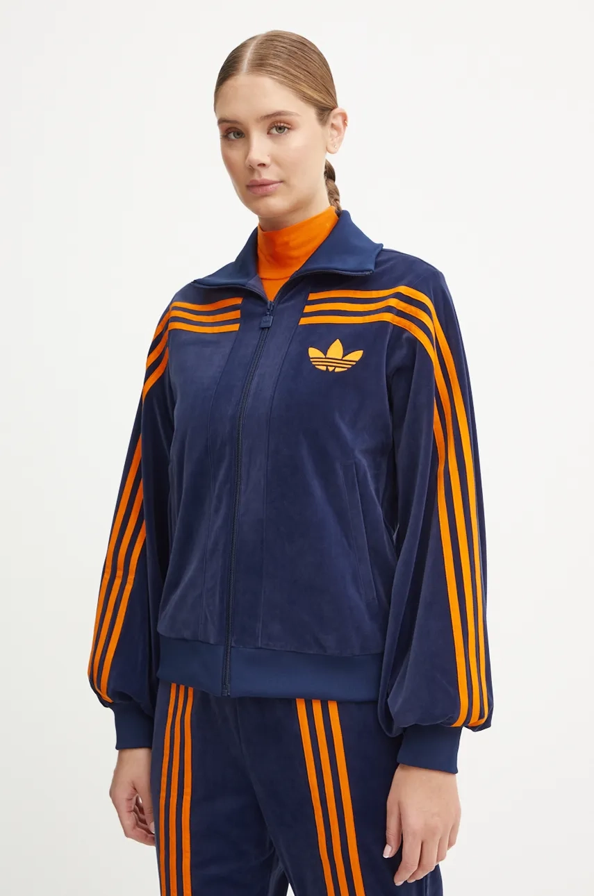 

Бархатный свитшот 70s Tracktop из велюра adidas Originals, темно-синий