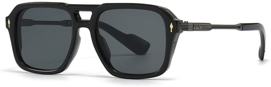 

Солнцезащитные очки в стиле ретро 2027 года с двойной перемычкой, квадратной формы, для женщин, градиентные солнцезащитные очки, модные мужские очки UV400 MTZJH, Black Gray