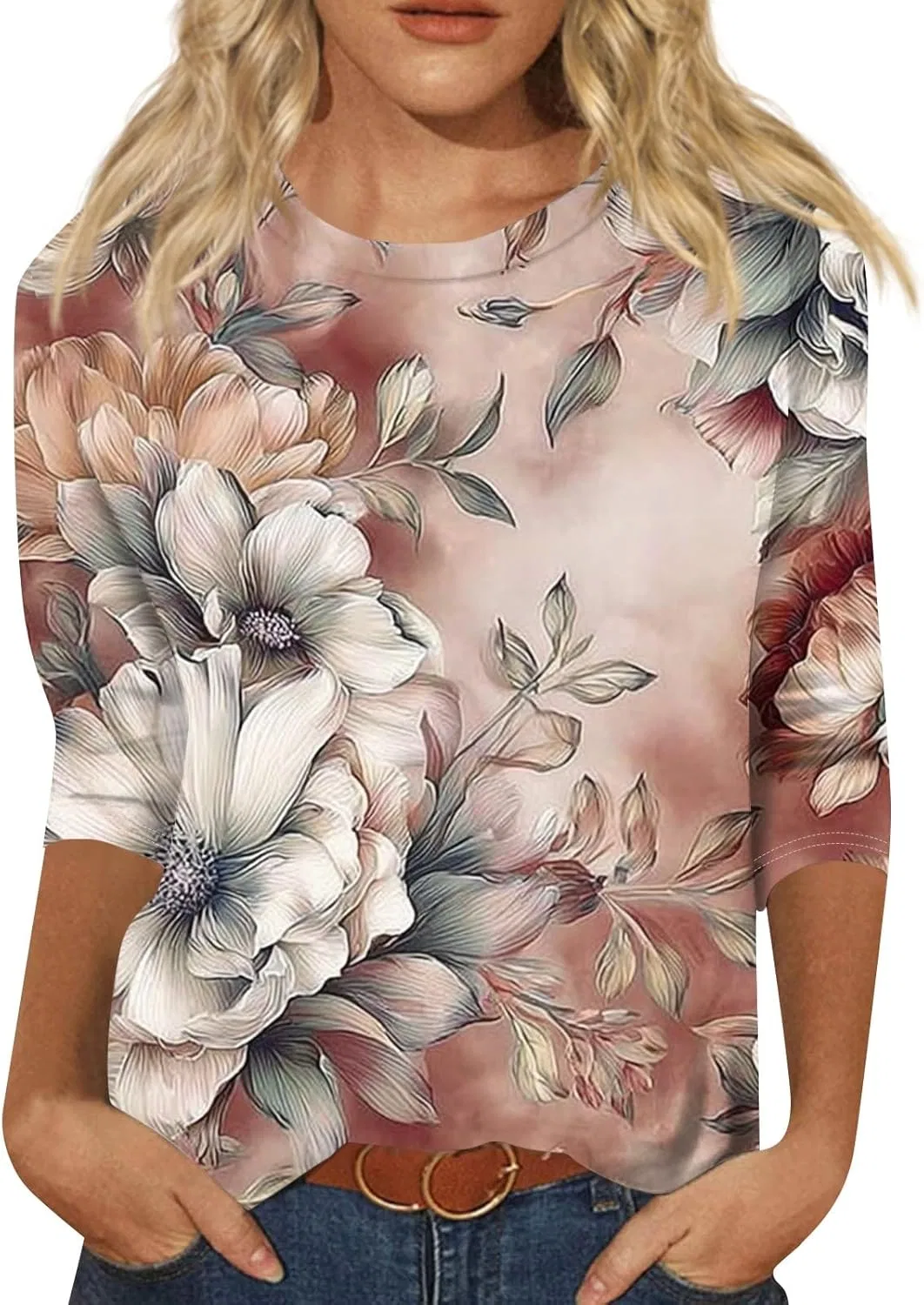Женская блуза с рукавом 3/4, 5-rose Gold