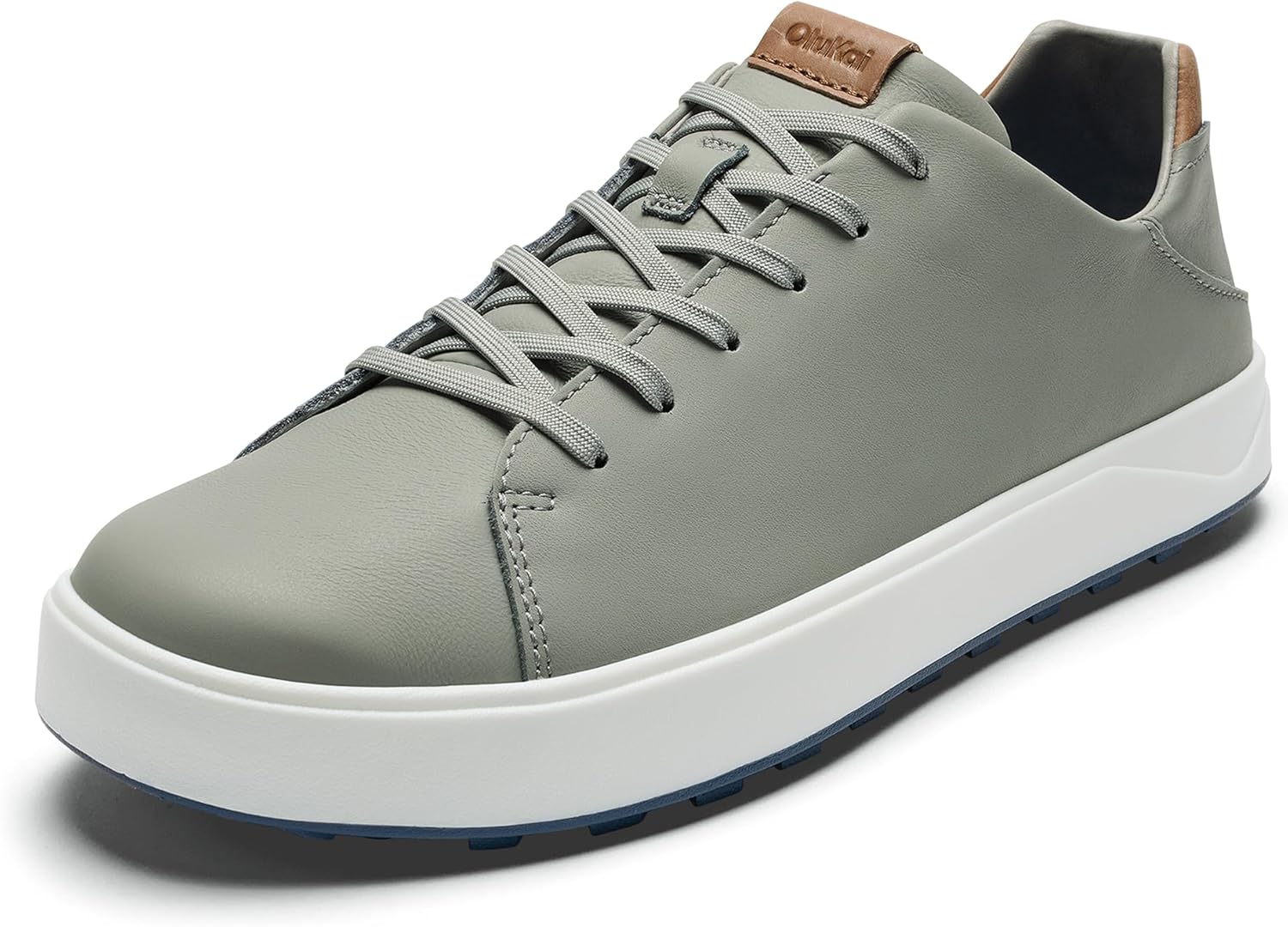 

Мужские гольф-туфли OLUKAI Wai'alae, без шипов, из мягкой кожи полного зерна с анатомической стелькой, водонепроницаемые и устойчевые к пятнам, серый/песочный