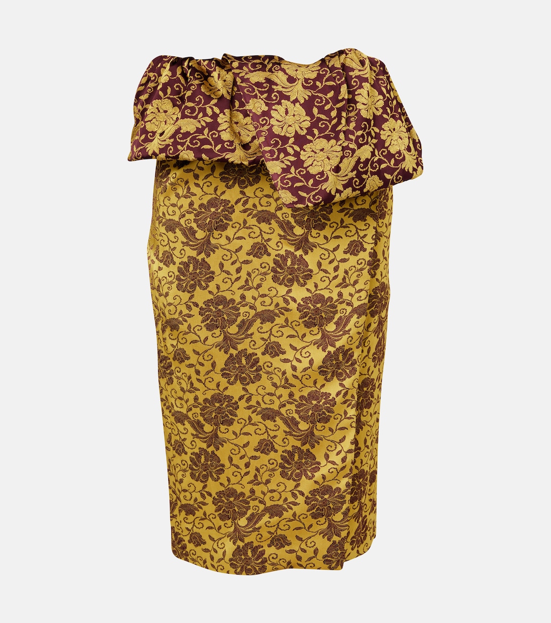 

Юбка миди с цветочным принтом и оборками Dries Van Noten, Ocra