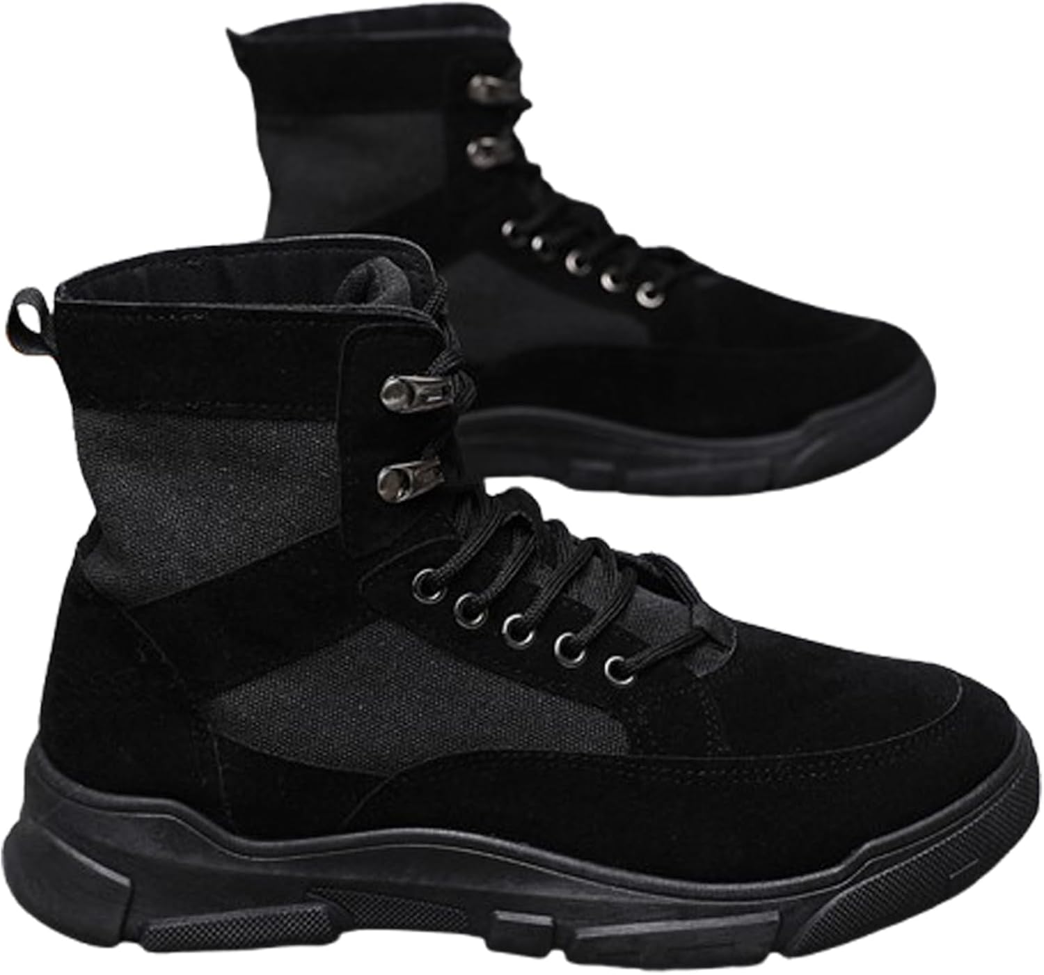 

Мужские ботинки, военные ботинки, кожаные ботинки, черные ботинки, средние походные ботинки с противоскользящей подошвой Generic