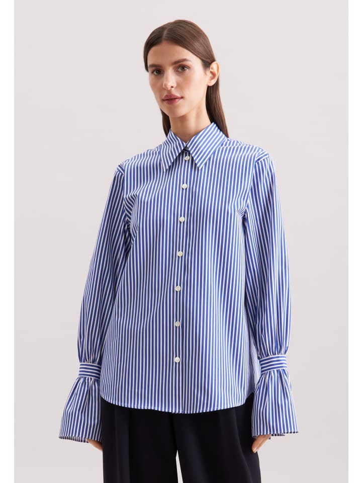 

Блузка-рубашка обычного размера, средне-синего цвета Seidensticker