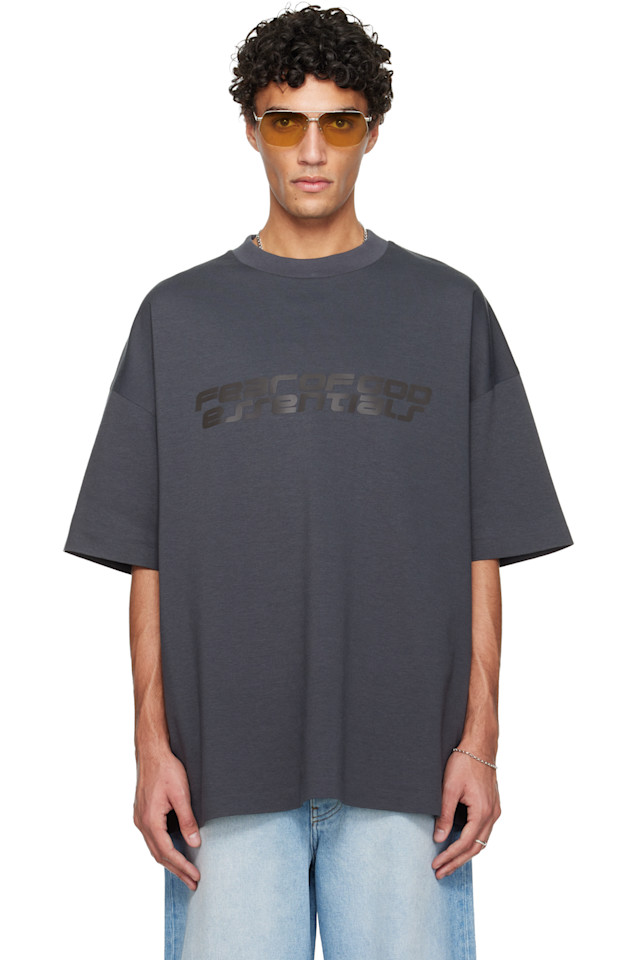 

Fear Of God Essentials Серая праздничная футболка с коротким рукавом в стиле 90-х