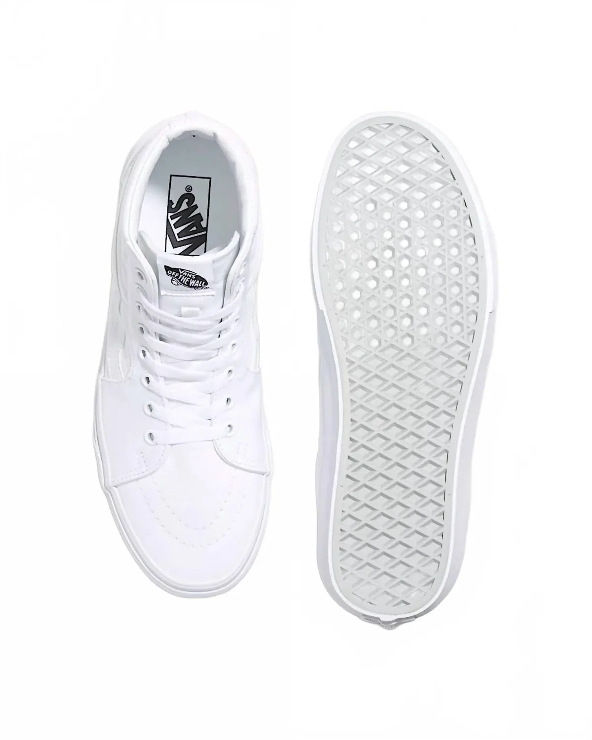 Vans Мужские высокие скейтбордические кроссовки в белоснежном цвете — фото 3