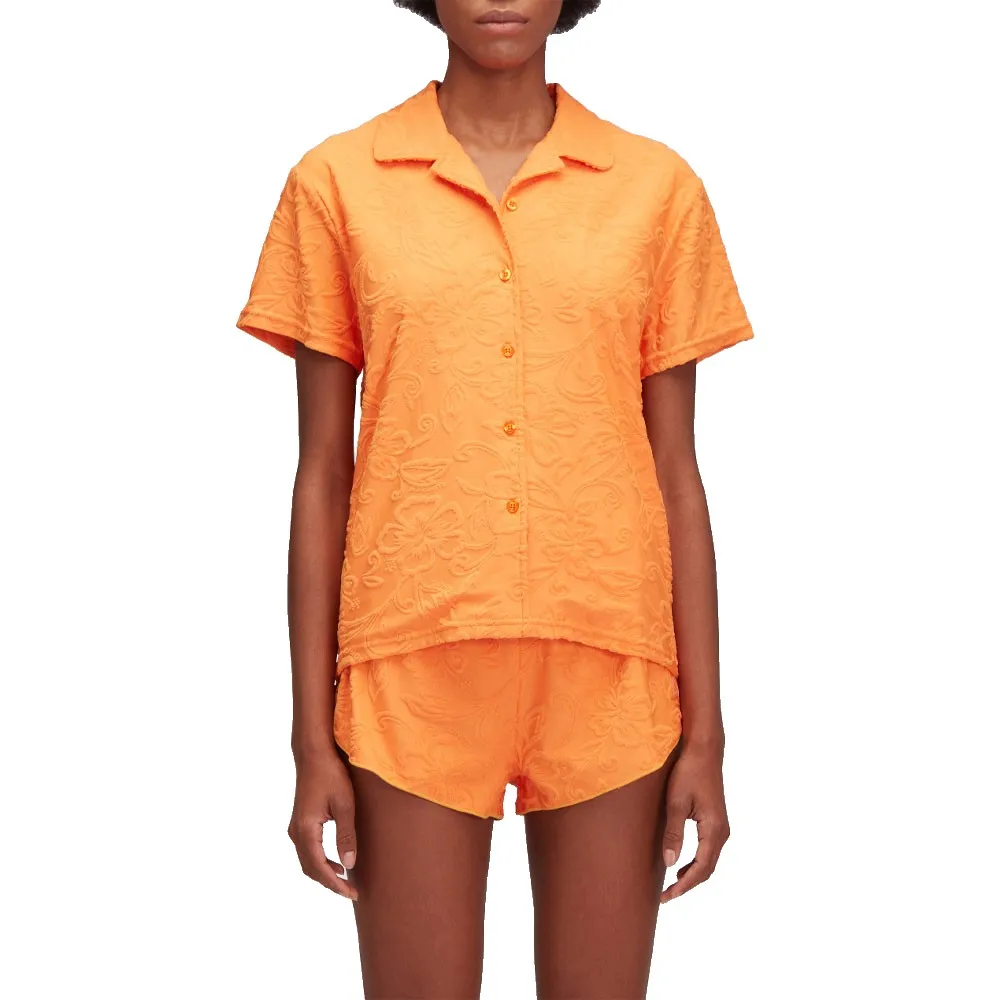 

Рубашка с коротким рукавом Sundek Jacquard terry bowling with sk23 pattern, оранжевый