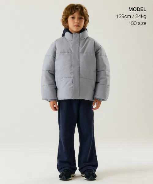 Куртка детская пуховая короткая MUSINSA STANDARD KIDS светло-серая — фото 2