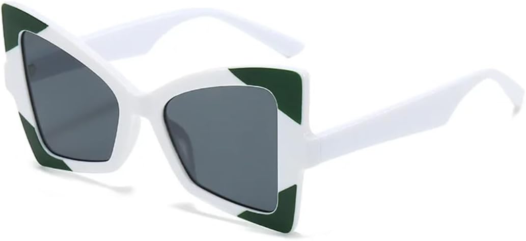 

Ретро-солнцезащитные очки с градиентным леопардовым принтом «кошачий глаз» для женщин, контрастная оправа, панк-стиль, солнцезащитные очки для мужчин с защитой от УФ-излучения UV400 SZVVBKK, Green White