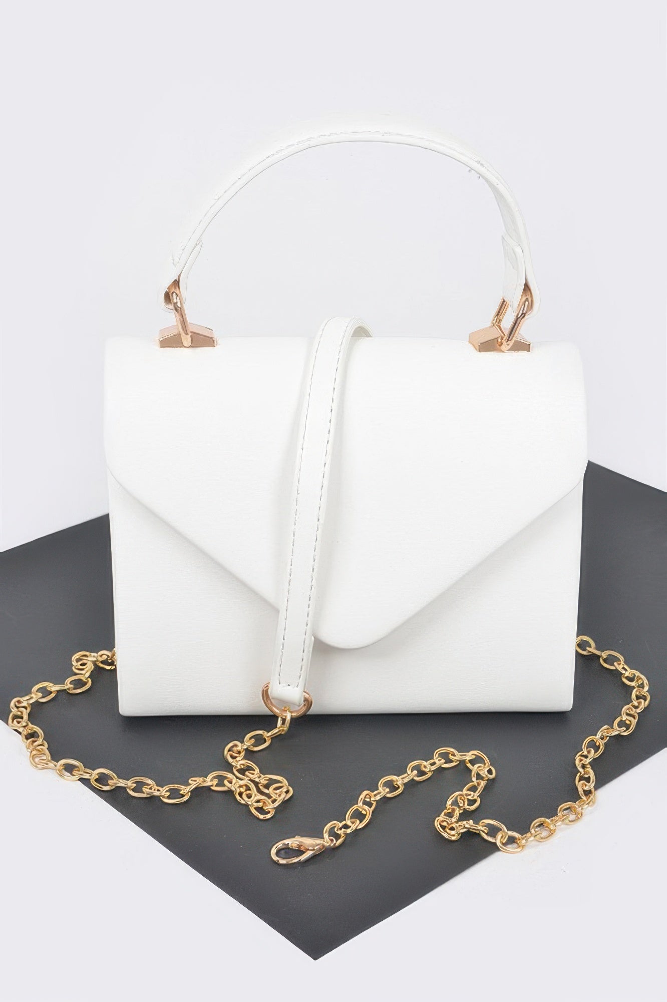 

Искусственная кожа Клатч с простой ручкой FASHNZFAB, белый