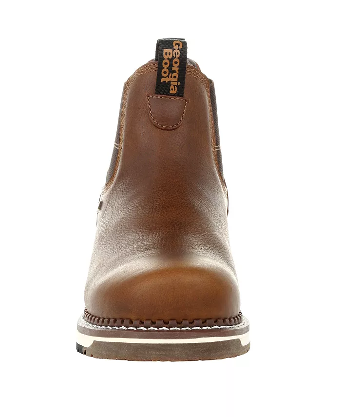 Мужские водонепроницаемые рабочие ботинки Chelsea AMP LT Wedge Georgia Boot, коричневый — фото 3