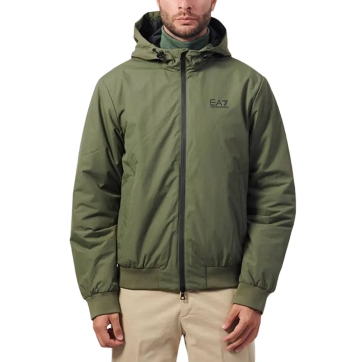 EA7 SS24 Пуховик мужской EMPORIO ARMANI, зеленый