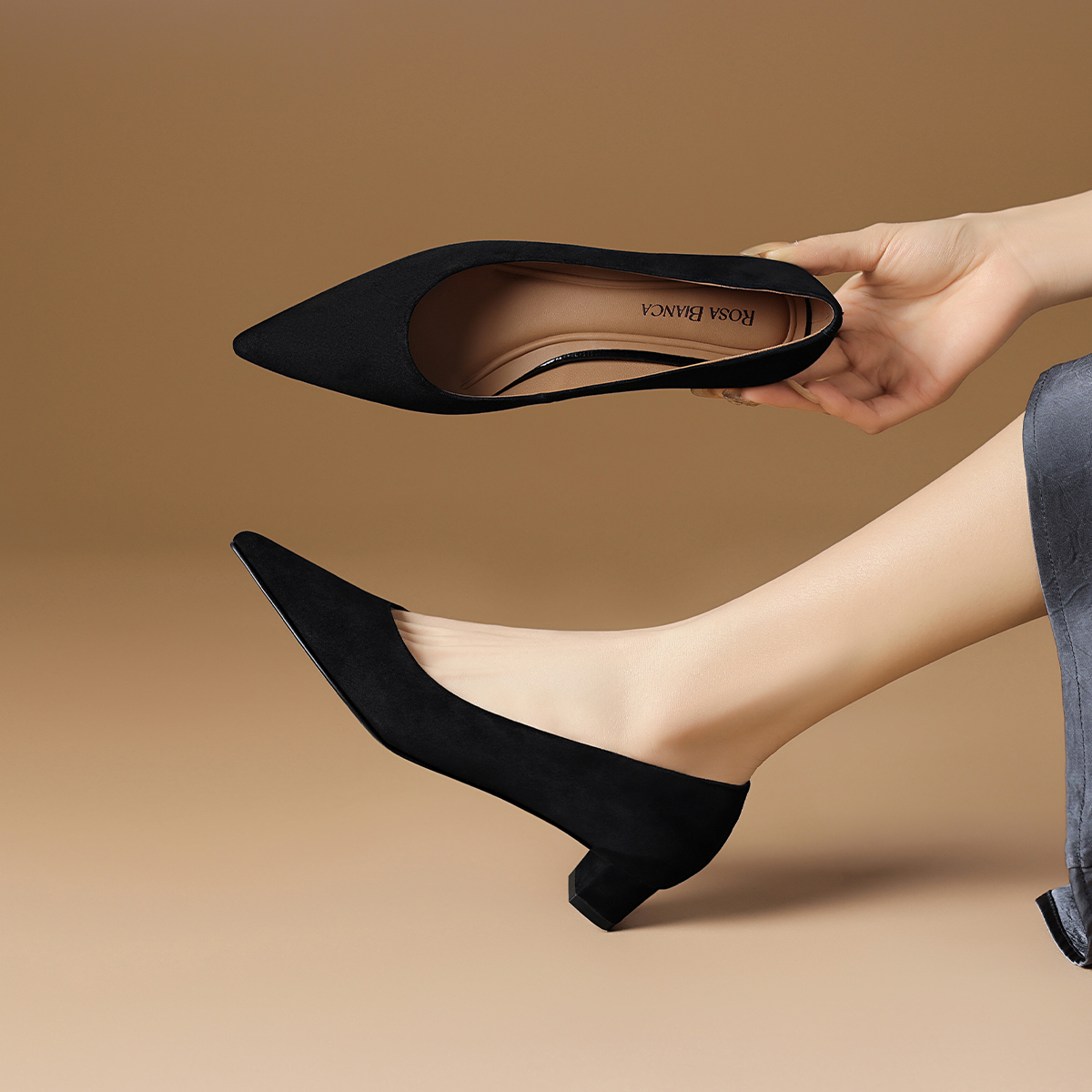 Rosa Bianca Женские туфли на платформе черные с овечьей стелькой, цвет Black (Sheepskin Insole) — фото 4