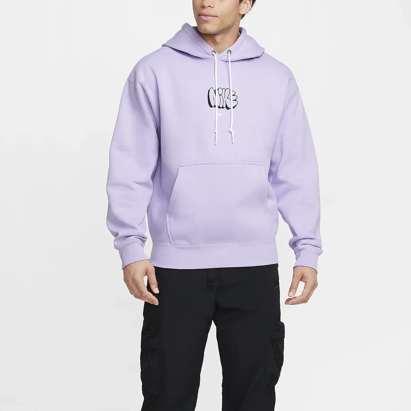 Свитшот Solo Swoosh мужской светло-фиолетовый/белый Nike — фото 4