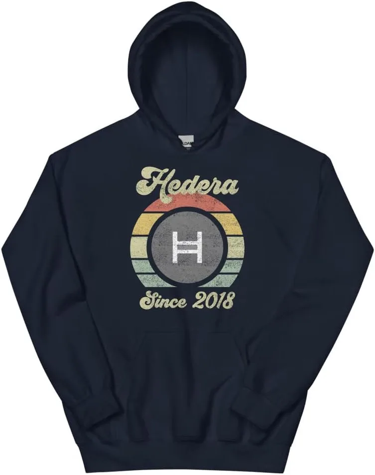 Толстовка Hedera Hasgraph Crypto Since 2018 с капюшоном Generic, темно-синий