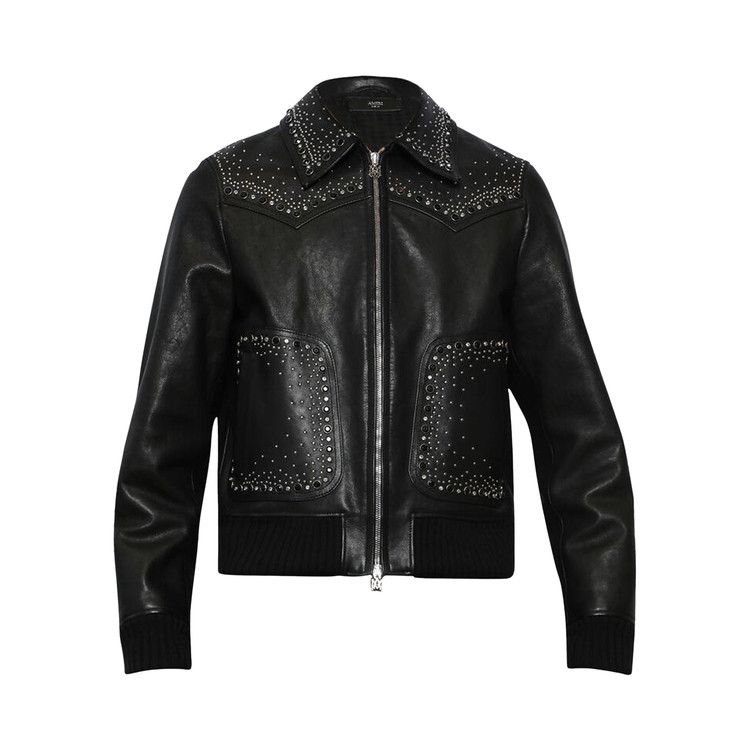 

Куртка Amiri Crystal Leather Western Jacket, Black