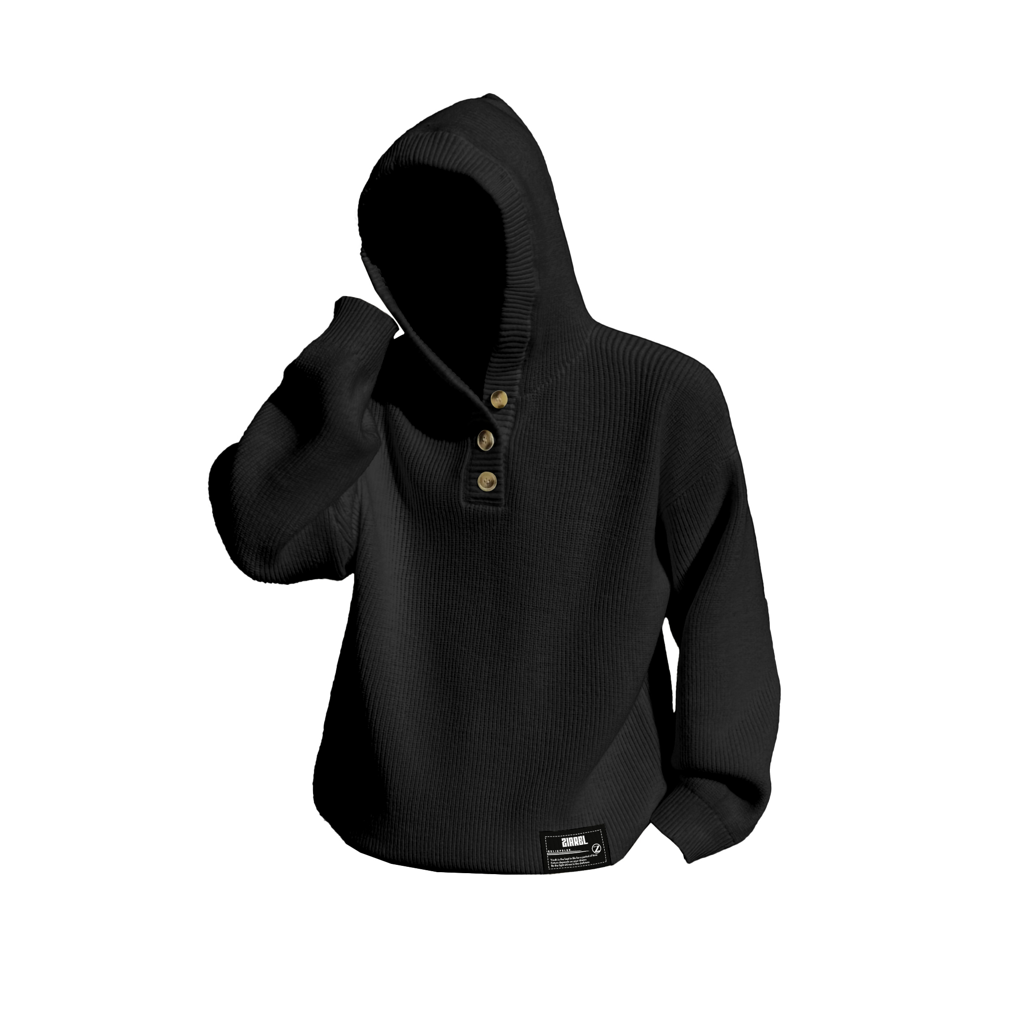 

Кардиган с капюшоном Unisex Moderate ZIAREL, mist черный серый