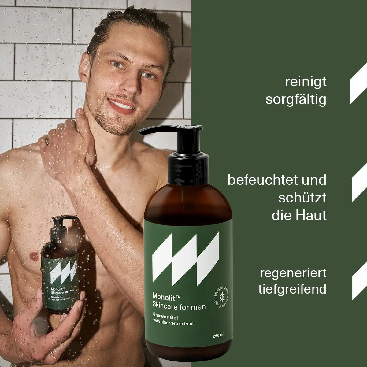 Гель для душа для мужчин с алоэ и сандалом от Monolit Monolit Skincare For Men — фото 2