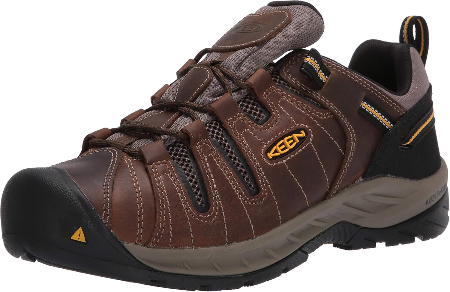 

Мужские рабочие туфли KEEN Utility Flint 2 с низким верхом и мягким носком из кожи, коричневый/золотистый