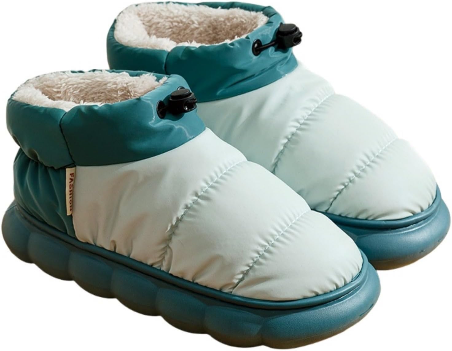 

Теплые домашние тапочки Movnebyro Furry Puffer для женщин, удобные ботильоны Crius с мягкой плюшевой подкладкой, комфортные с закрытой пяткой, для дома и улицы, зимние теплые тапочки, зеленый