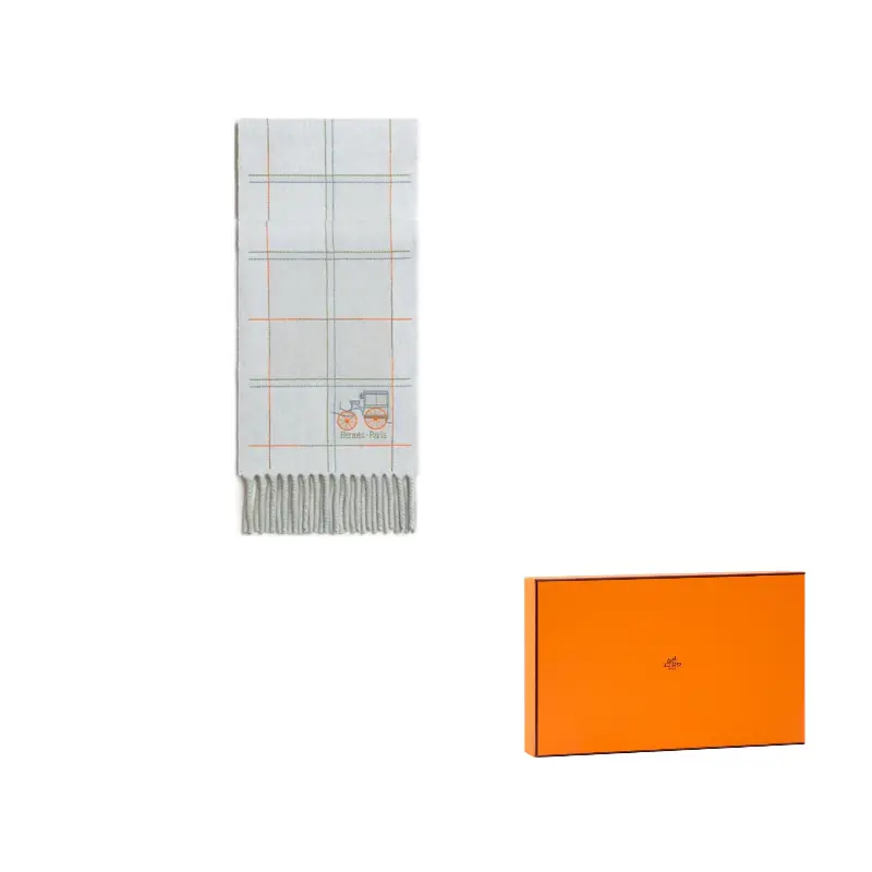 

HERMES Кашемировый шарф унисекс северный серый, Northern Gray