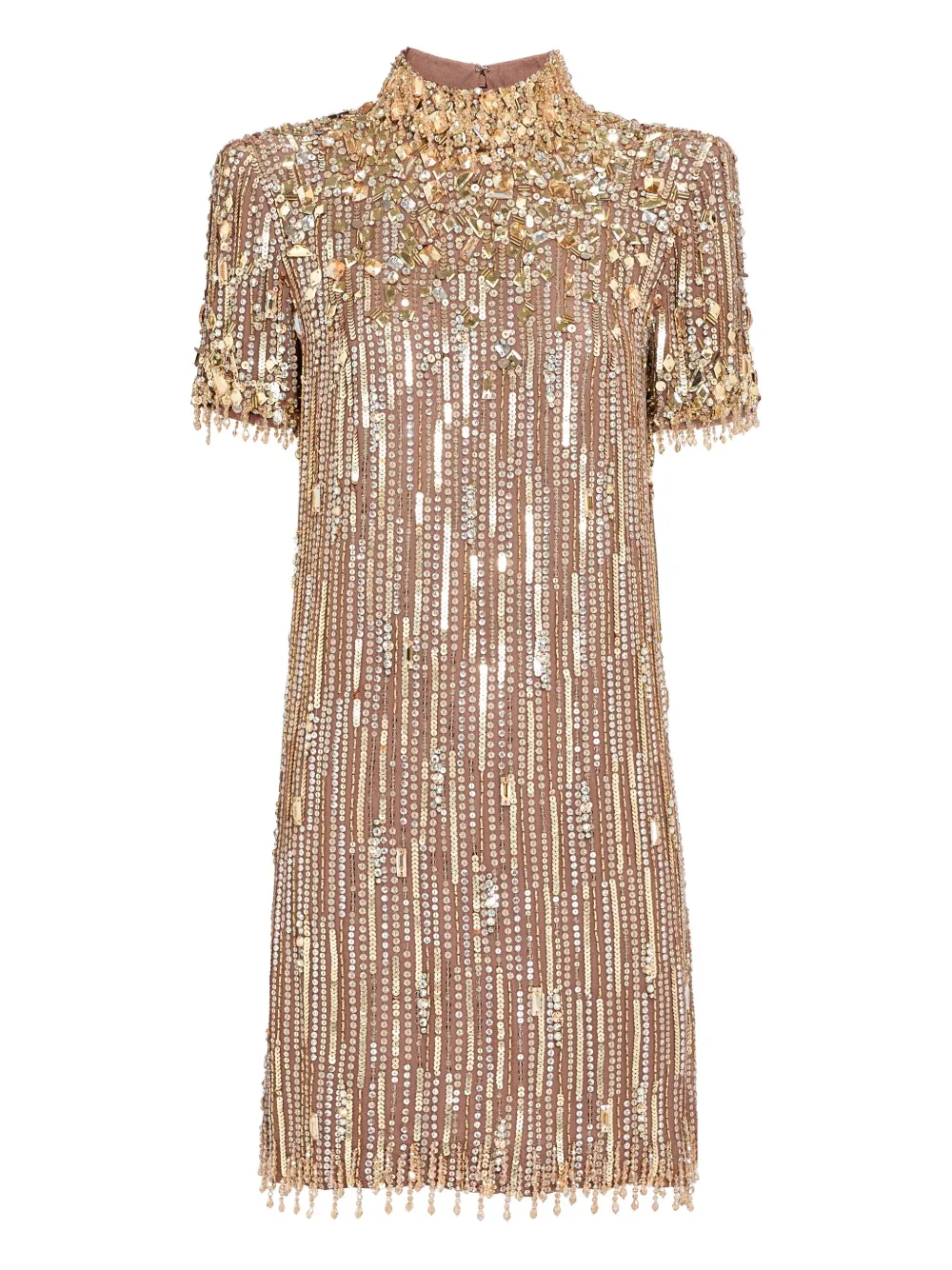 

Мини-платье Snapdragon, украшенное пайетками Jenny Packham, нейтральный