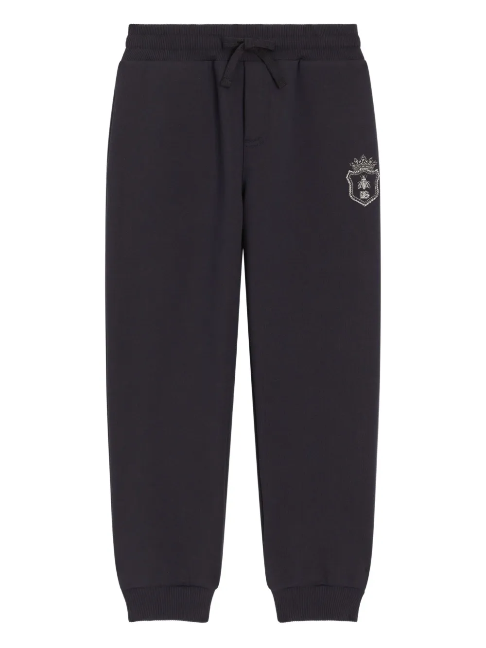 

Флисовые брюки с нашивкой Dolce & Gabbana Kids, синий