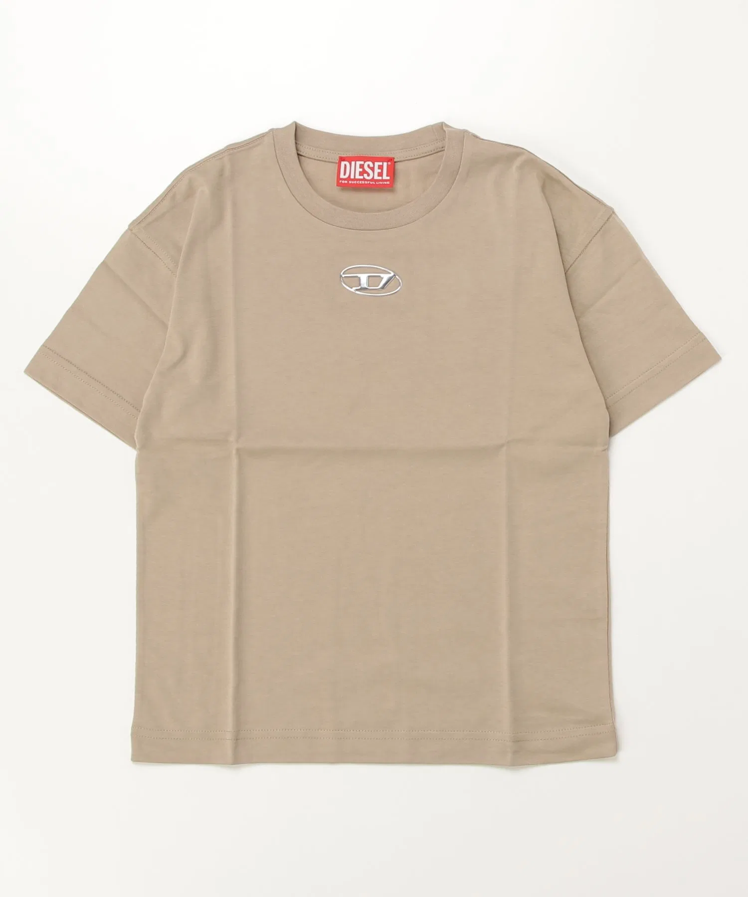 Детская футболка с логотипом DIESEL KIDS бежевая