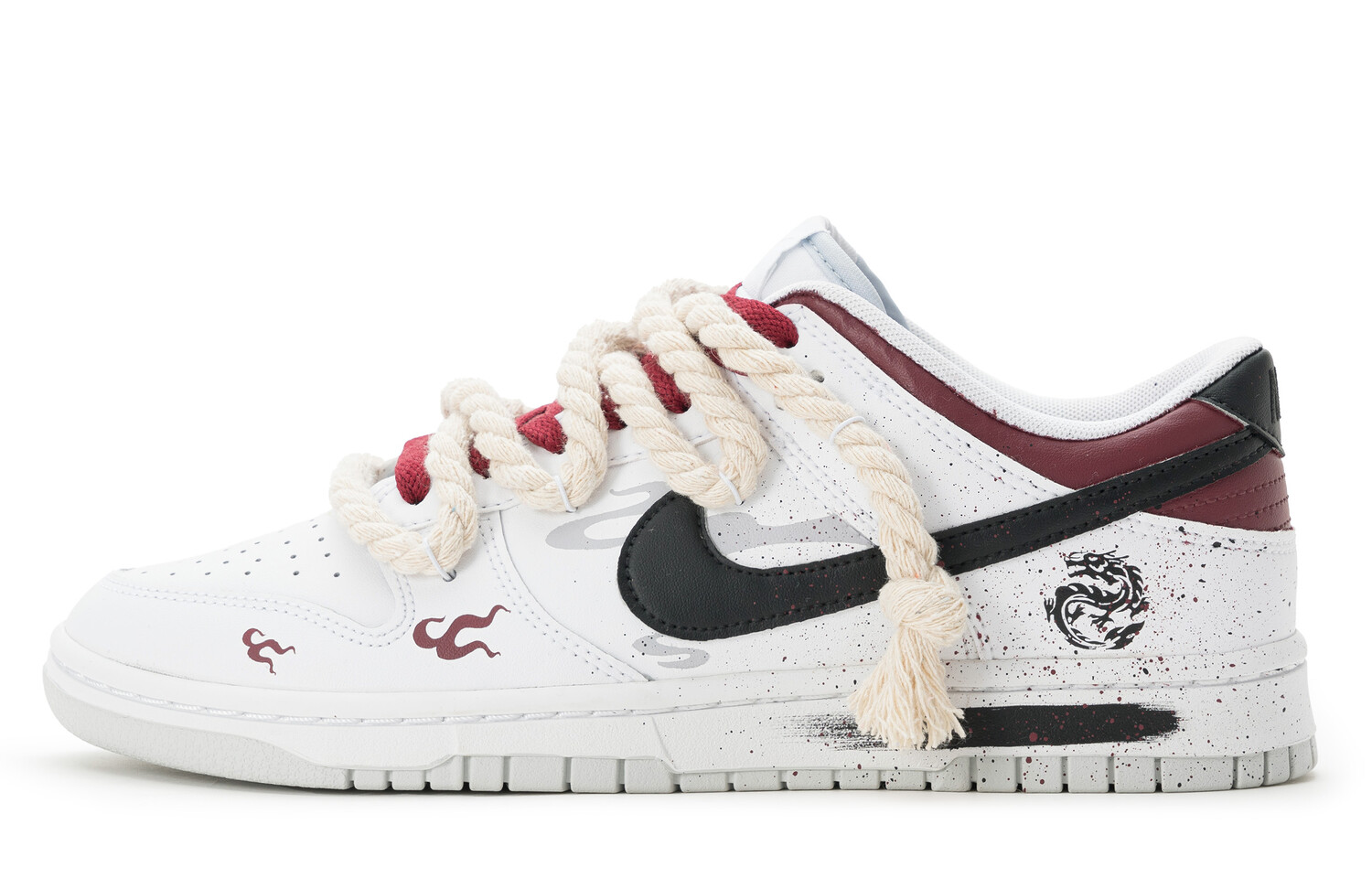 

Кроссовки Nike Dunk Skateboarding Shoes Unisex Low-top Black/White/Red, белый