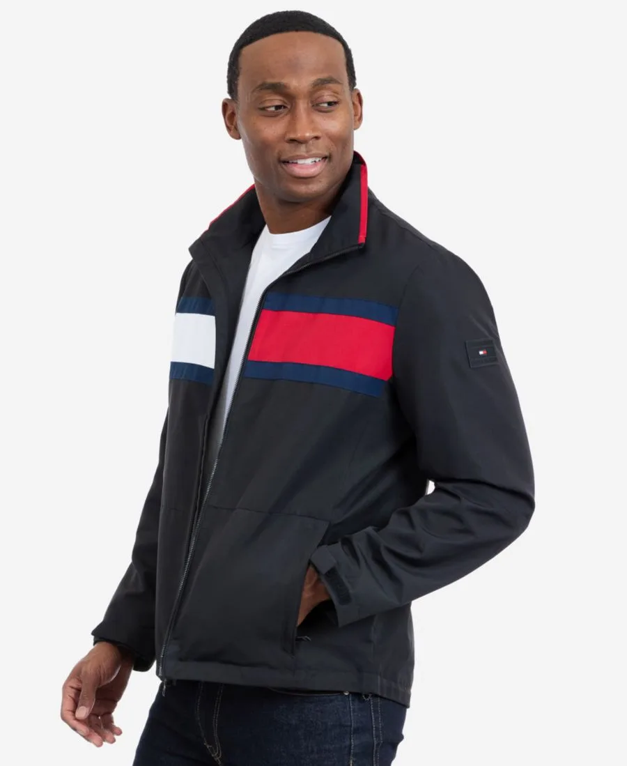 Tommy Hilfiger Мужская куртка с длинными рукавами и логотипом в парусиновом стиле — фото 4