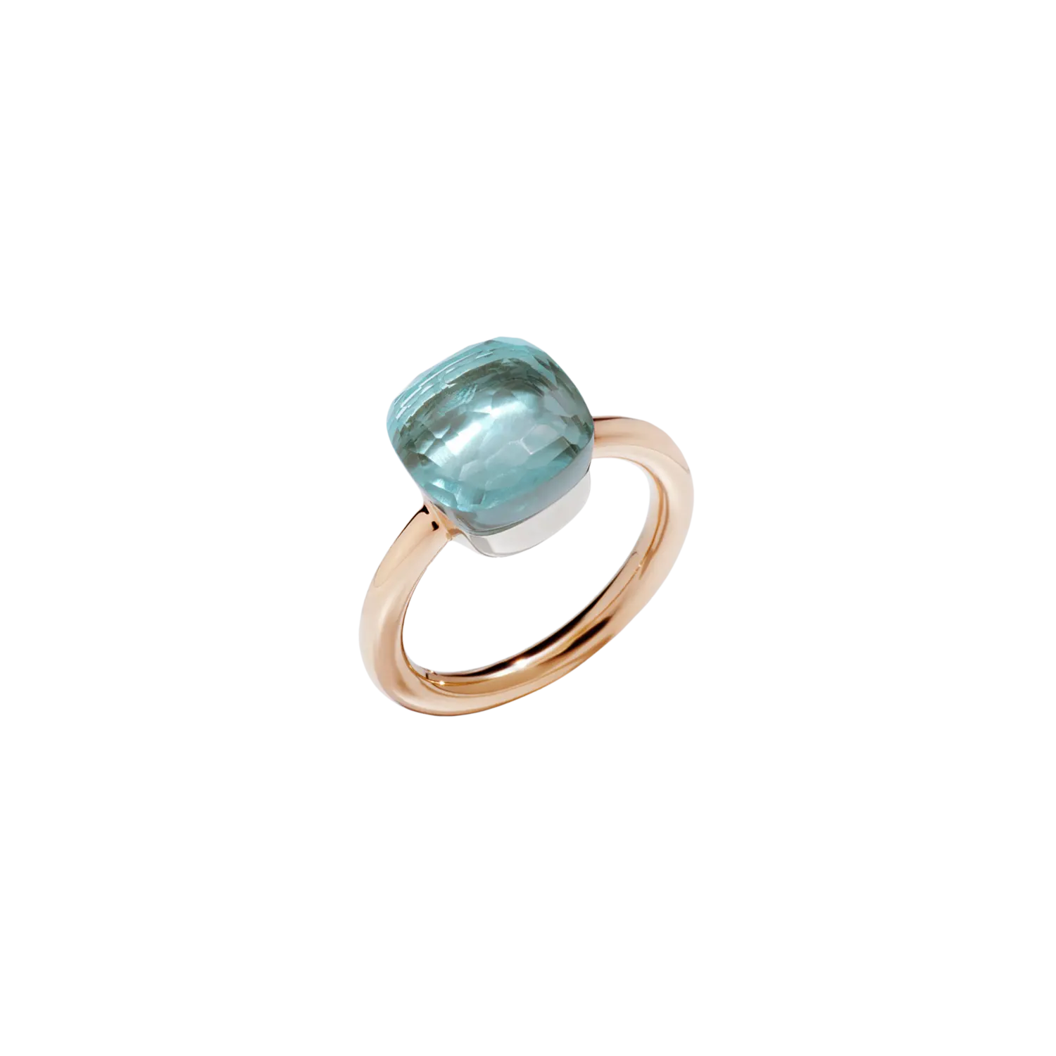 

Кольцо nudo - кольцо nudo classic из розового золота с кастом из белого золота и ограненным голубым топазом - a.a110/o6/oy POMELLATO