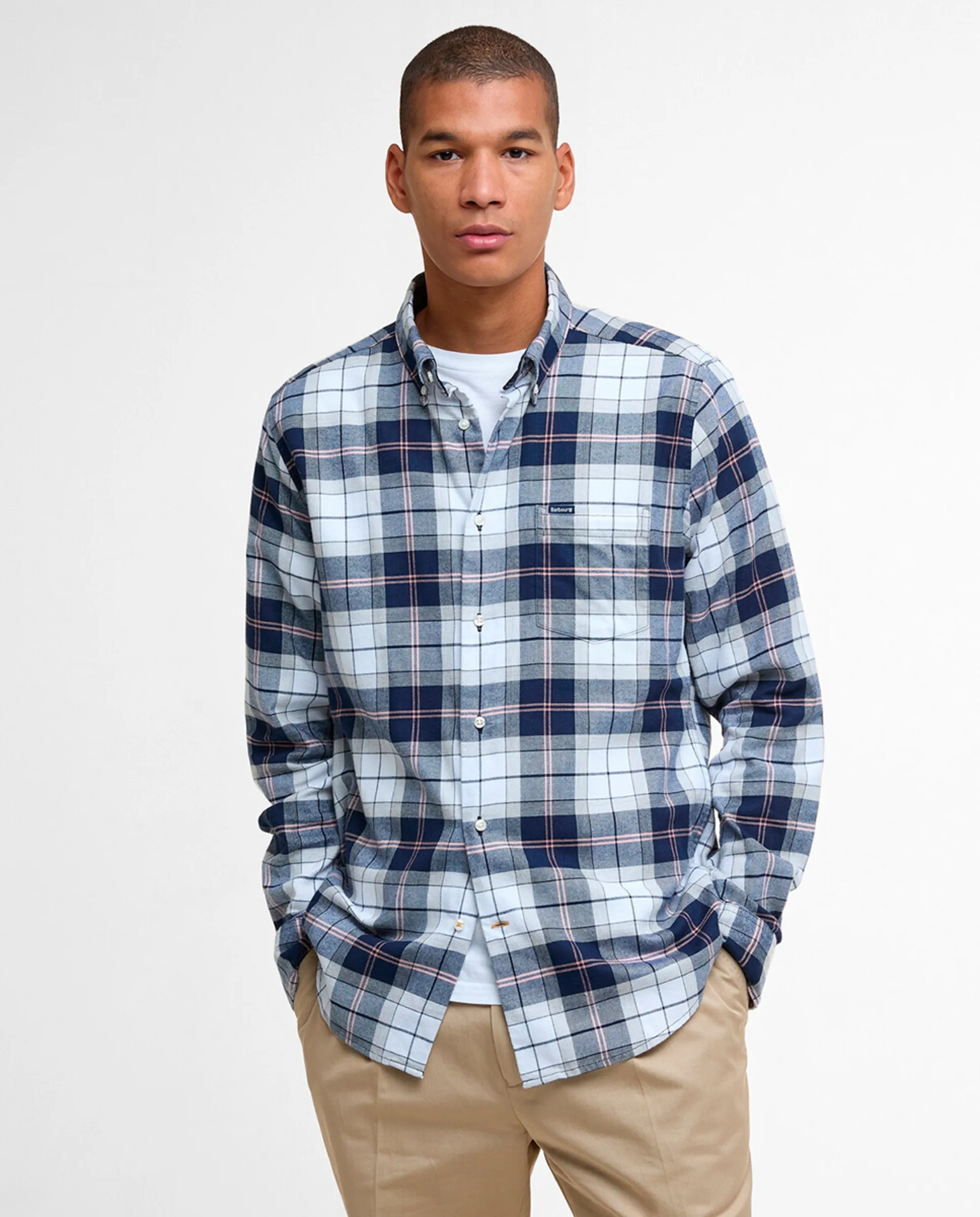 

Мужская рубашка в клетку Barbour, серый