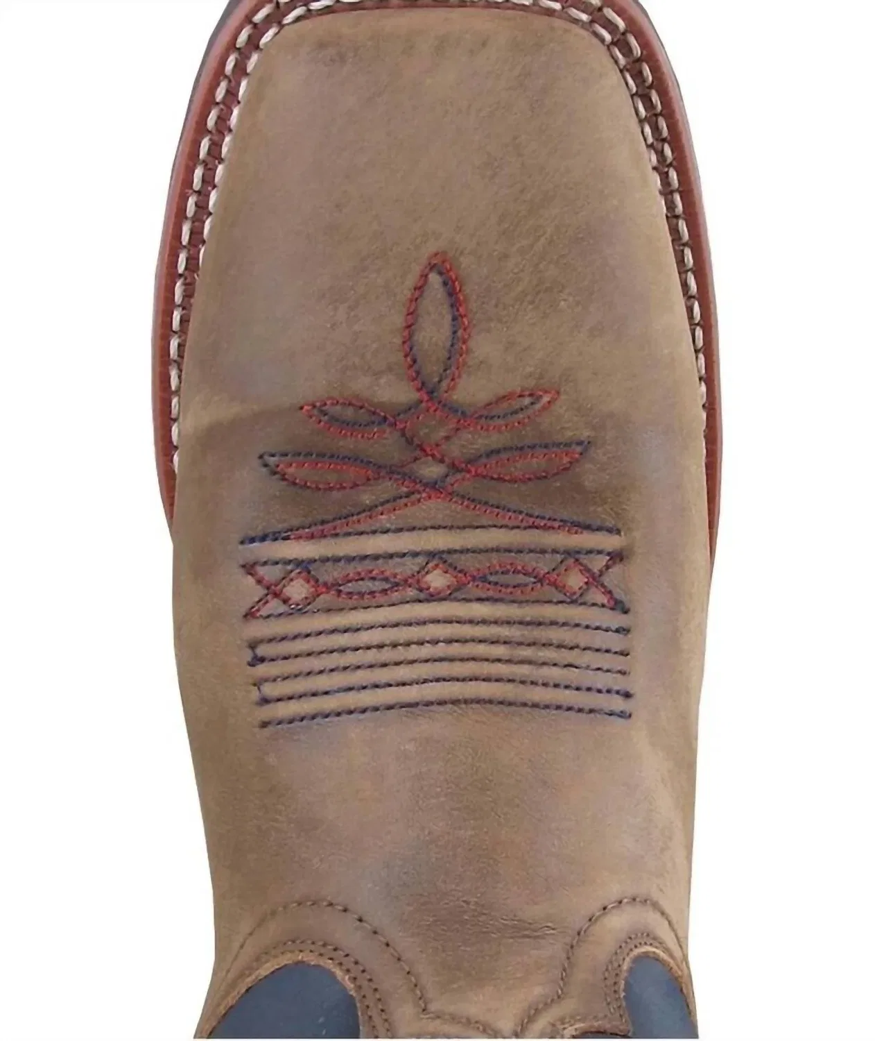 Smoky Mountain Boots Мужские кожаные ковбойские сапоги с рисунком «Звезды и полосы» в винтажном коричневом цвете — фото 3