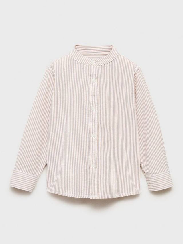 

Детская рубашка Mauro в полоску Mango, Light Beige