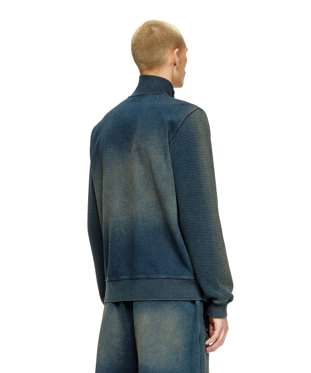Кофта мужская с zip-застежкой Diesel S-WAFY-ZIP, индиго — фото 2