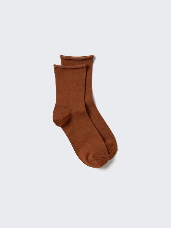 

Носки Heattech с отворотом Uniqlo, 34 brown