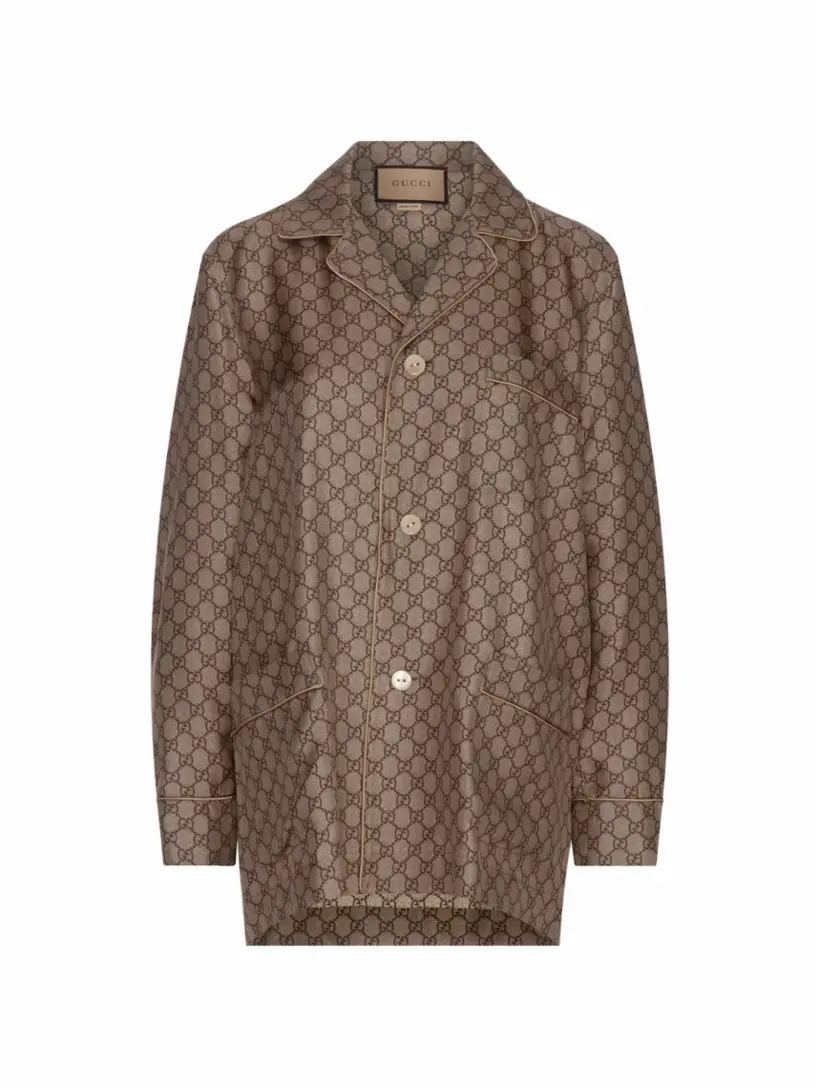 

Пижамная рубашка GG Gucci, бежевый