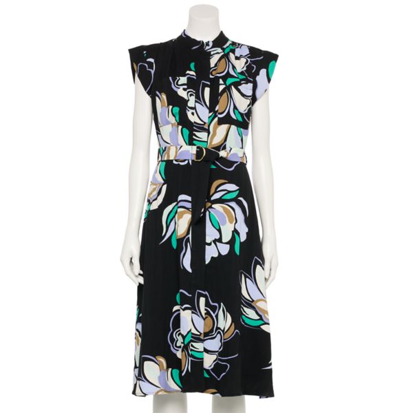 

Женское платье-рубашка с короткими рукавами для адаптивной одежды Nine West, цвет black olivia floral