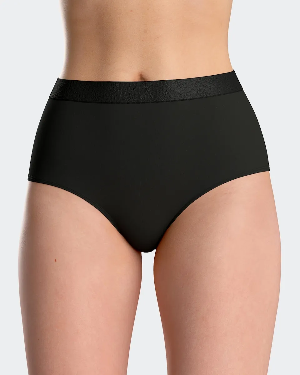 

Высокие гладкие трусы с эластичным поясом Impetus, черный