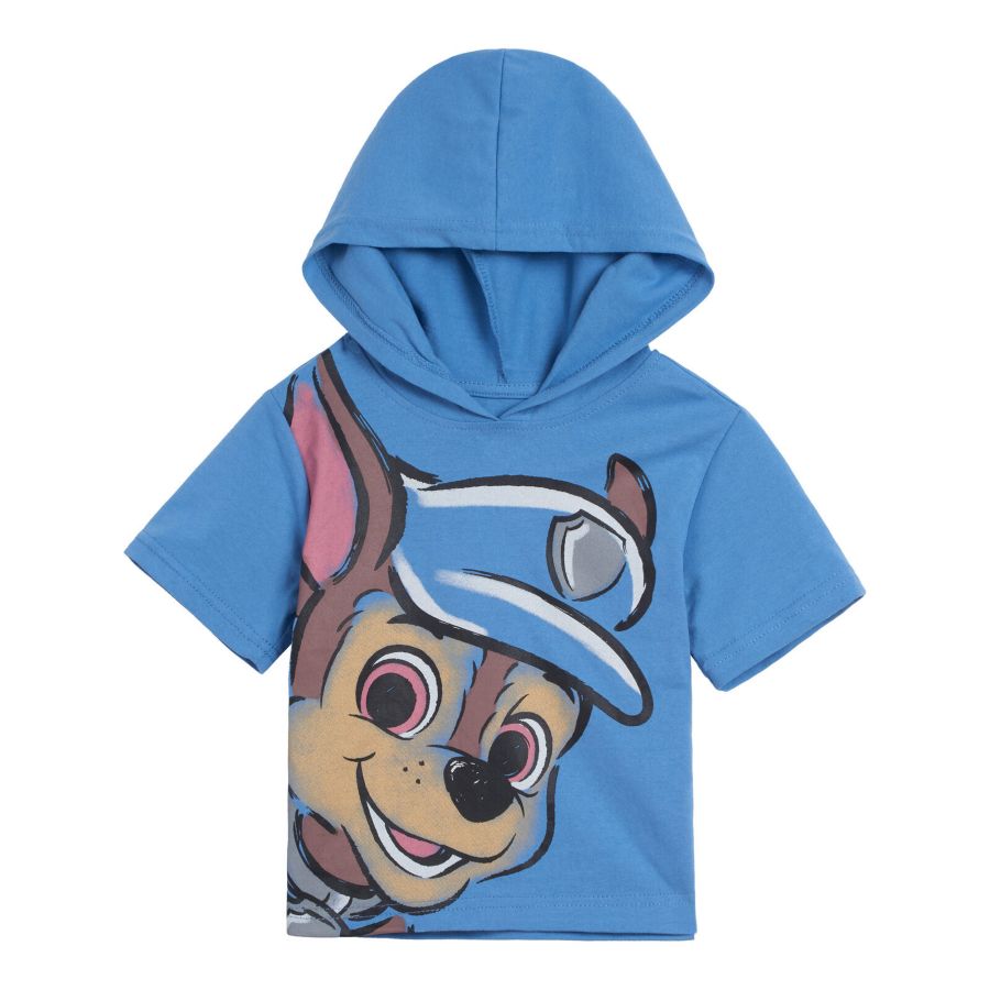 Детская толстовка с капюшоном и шорты из французской махровой ткани Paw Patrol, Blue, chase / marshall — фото 2