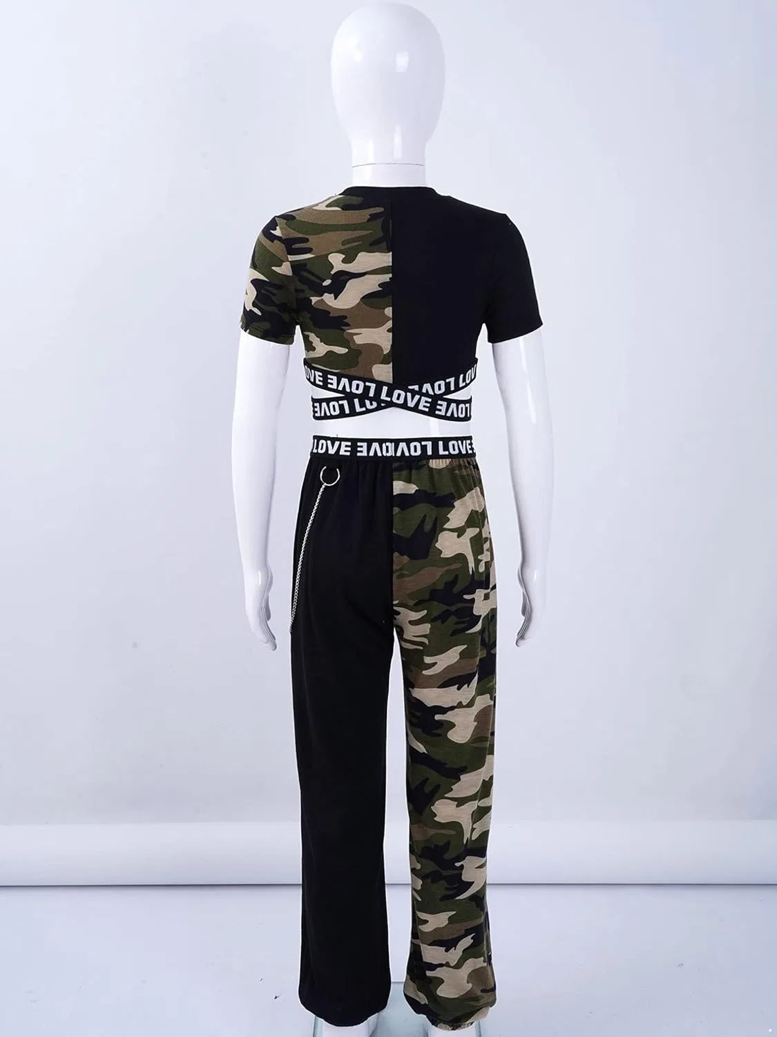 Детский спортивный костюм из топа и леггинсов, vastwit, Brown Camouflage — фото 3