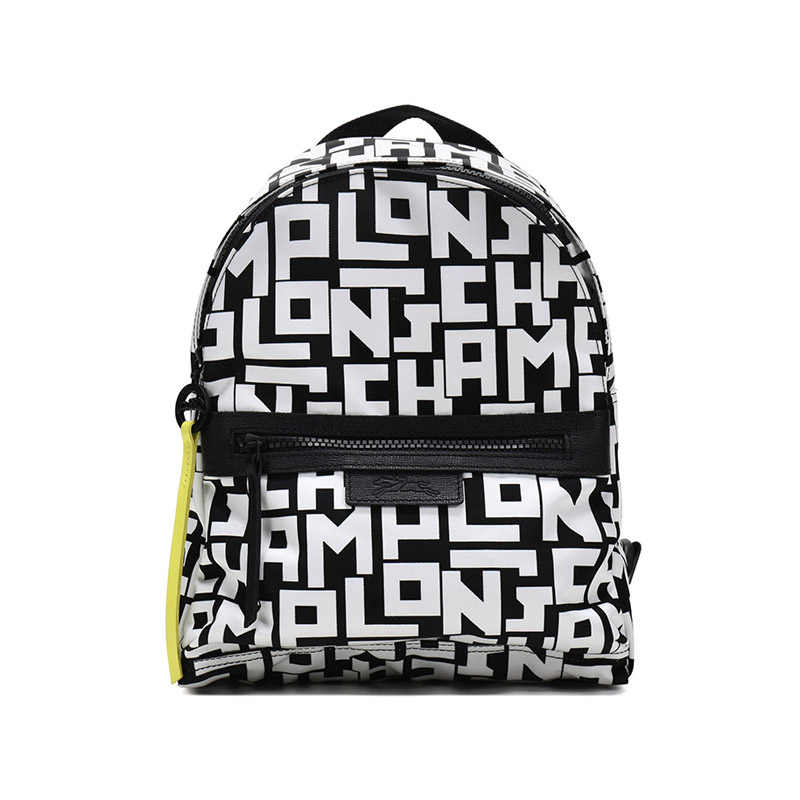 

LONGCHAMP Сумка рюкзак Le Pliage LGP из ткани канвы малая женская черно белая, Black White