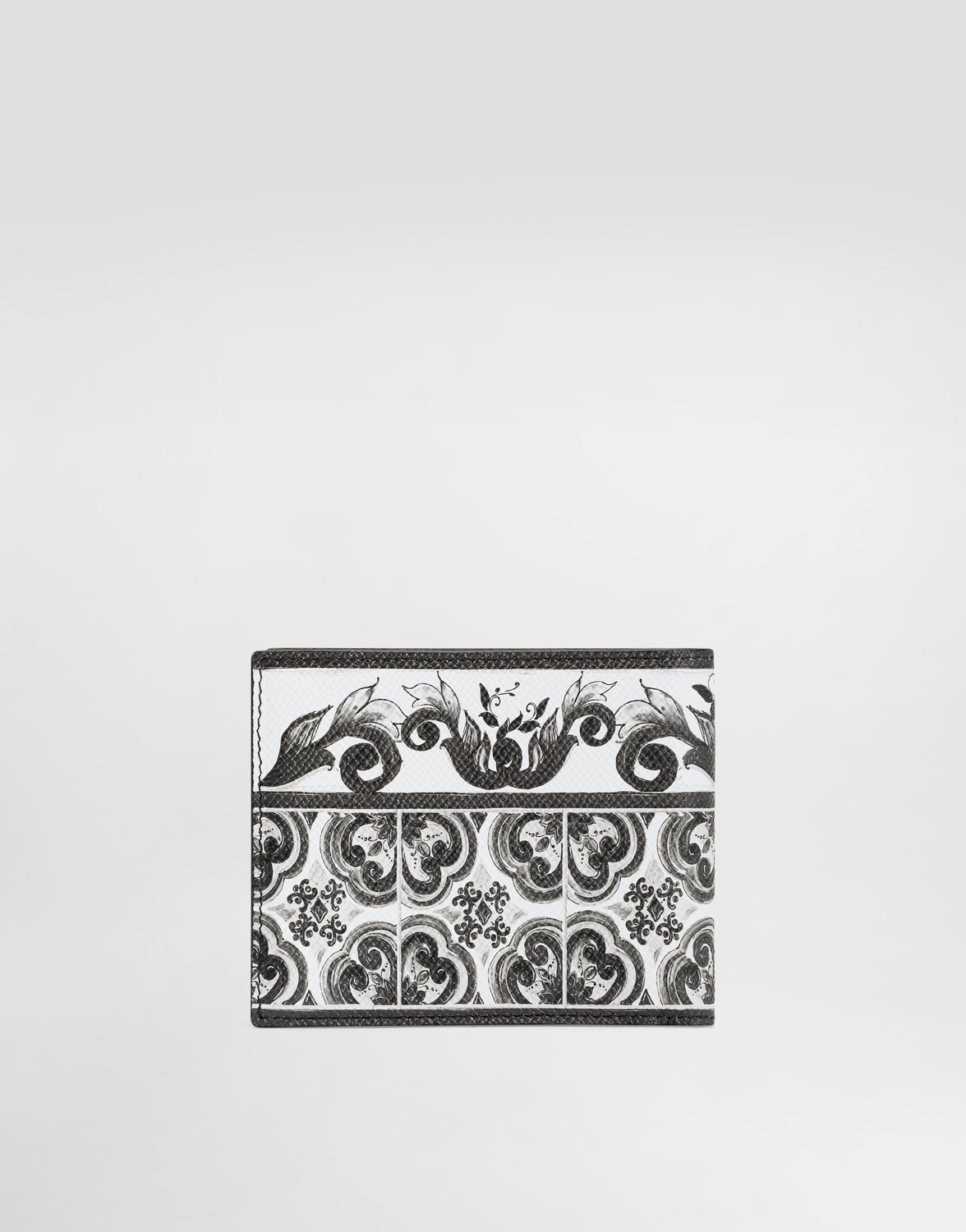 Кошелек из телячьей кожи с принтом майолика DOLCE & GABBANA, мультиколор — фото 3