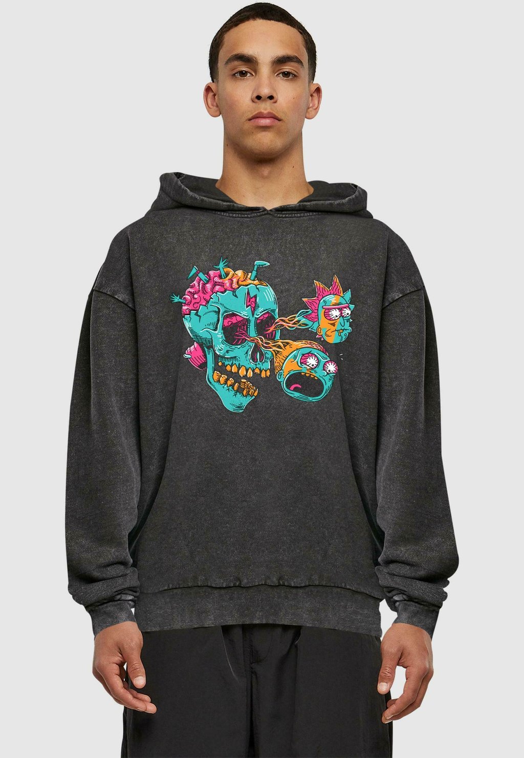 

Толстовка с капюшоном RICK AND MORTY EYEBALL SKULL ABSOLUTE CULT, черный