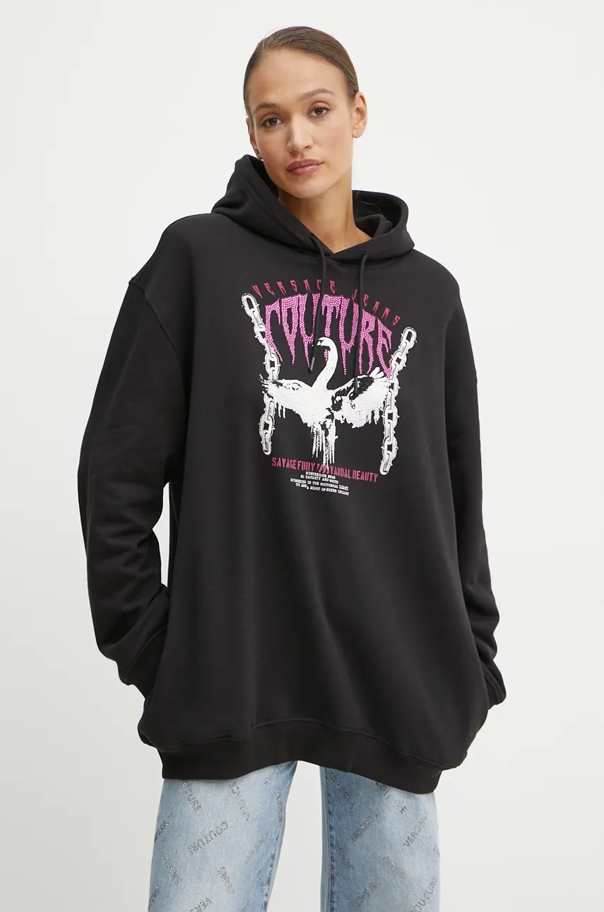 

Хлопковая толстовка Versace Jeans Couture, черный