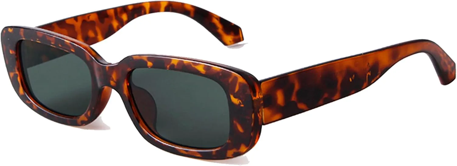 

Солнцезащитные очки VIA LEECA прямоугольной формы в стиле ретро для женщин и мужчин, винтажные, модные, стильные, в духе Y2K, аксессуары, Tortoise Frame Grey Lens