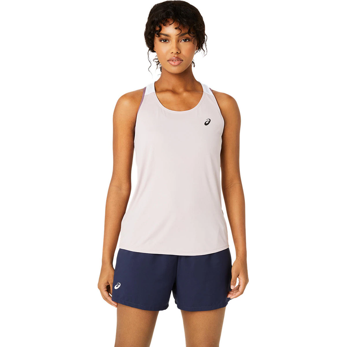 

Женская теннисная рубашка Женский корт Tank Asics, розовый/белый
