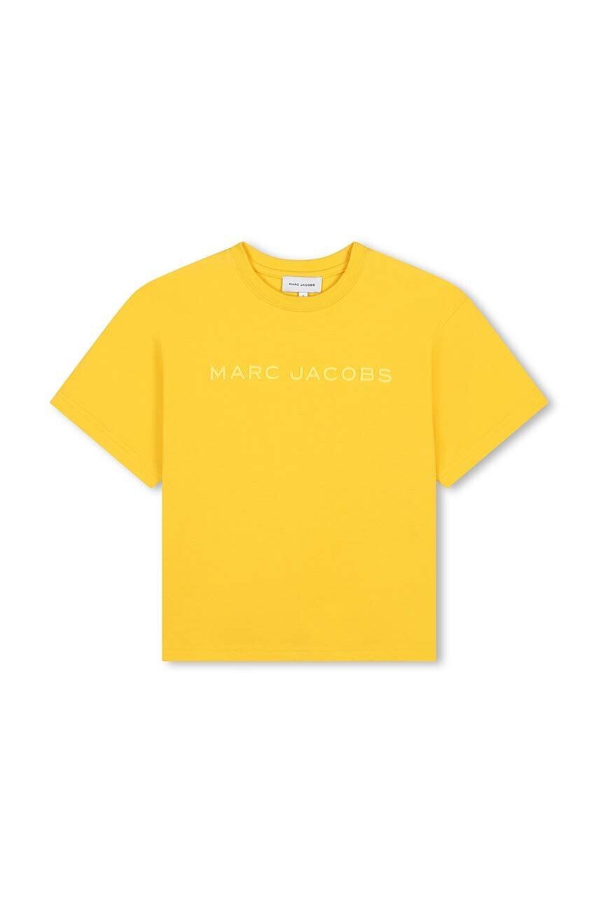 

Детская хлопковая футболка Marc Jacobs, желтый