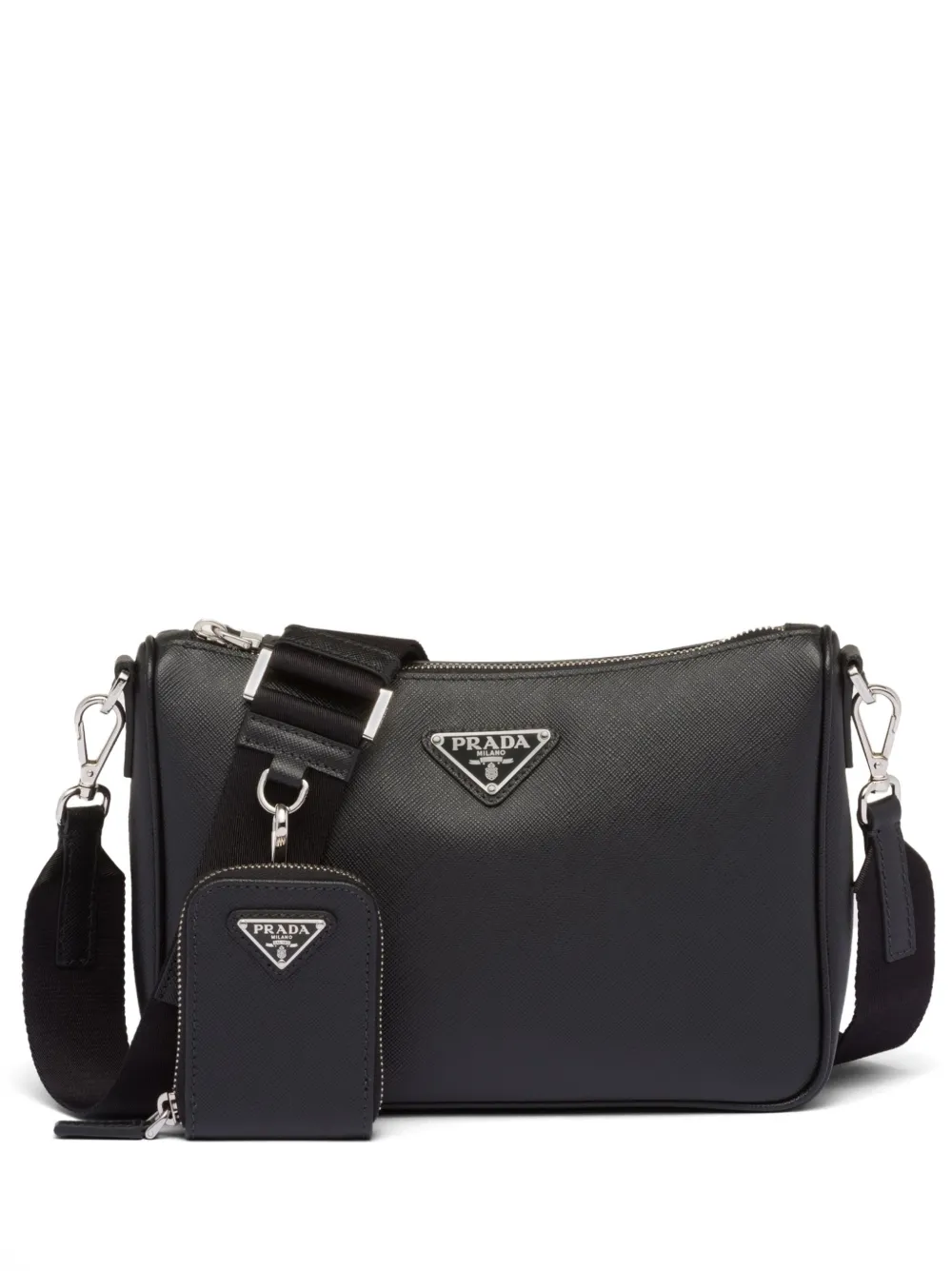 

Сумка на плечо из сафьяновой кожи Prada, черный