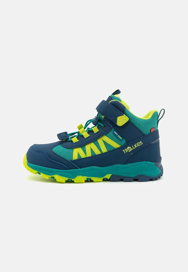 Походные ботинки средней высоты tronfjell Trollkids, Sea Green/Madeira Blue/Spring Leaf