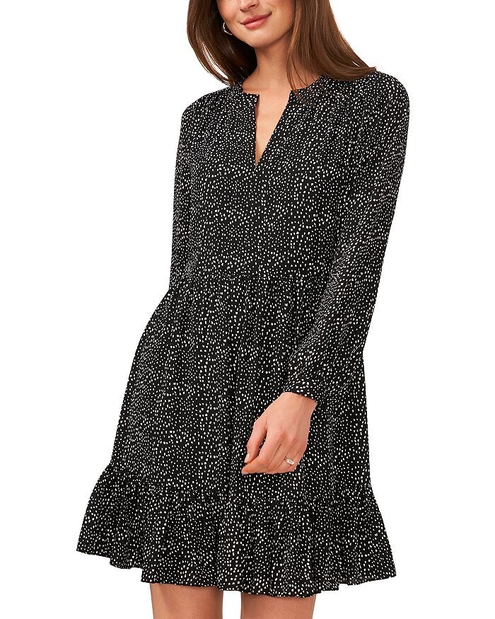 

VINCE CAMUTO Платье с разрезом и длинными рукавами, черный